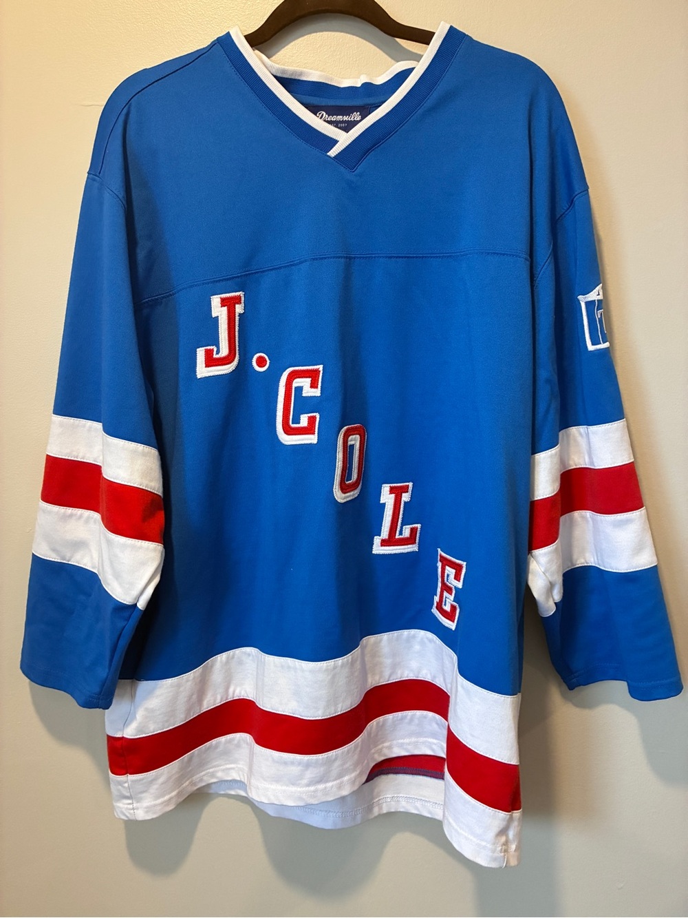J. Cole Blue Hockey-Style Pullover Sweater